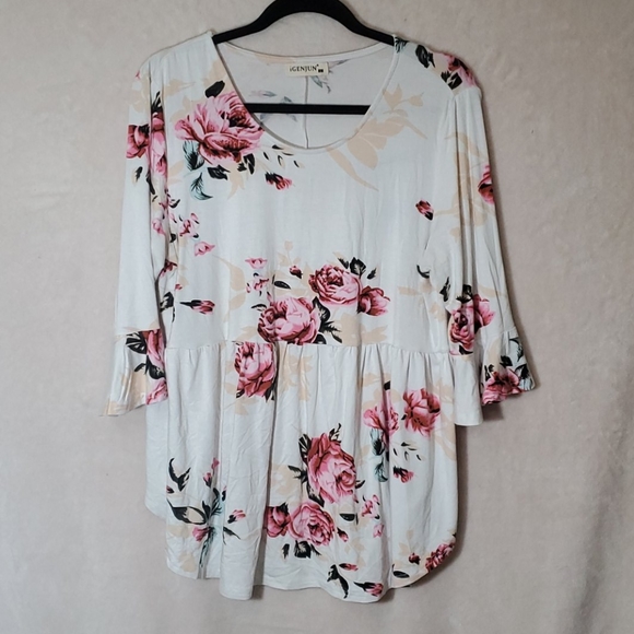 iGENJUN Tops - iGENJUN Floral Blouse Top Large